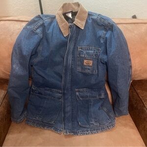 Dickies Blanket Lined Denim Chore Jacket with corduroy collar.